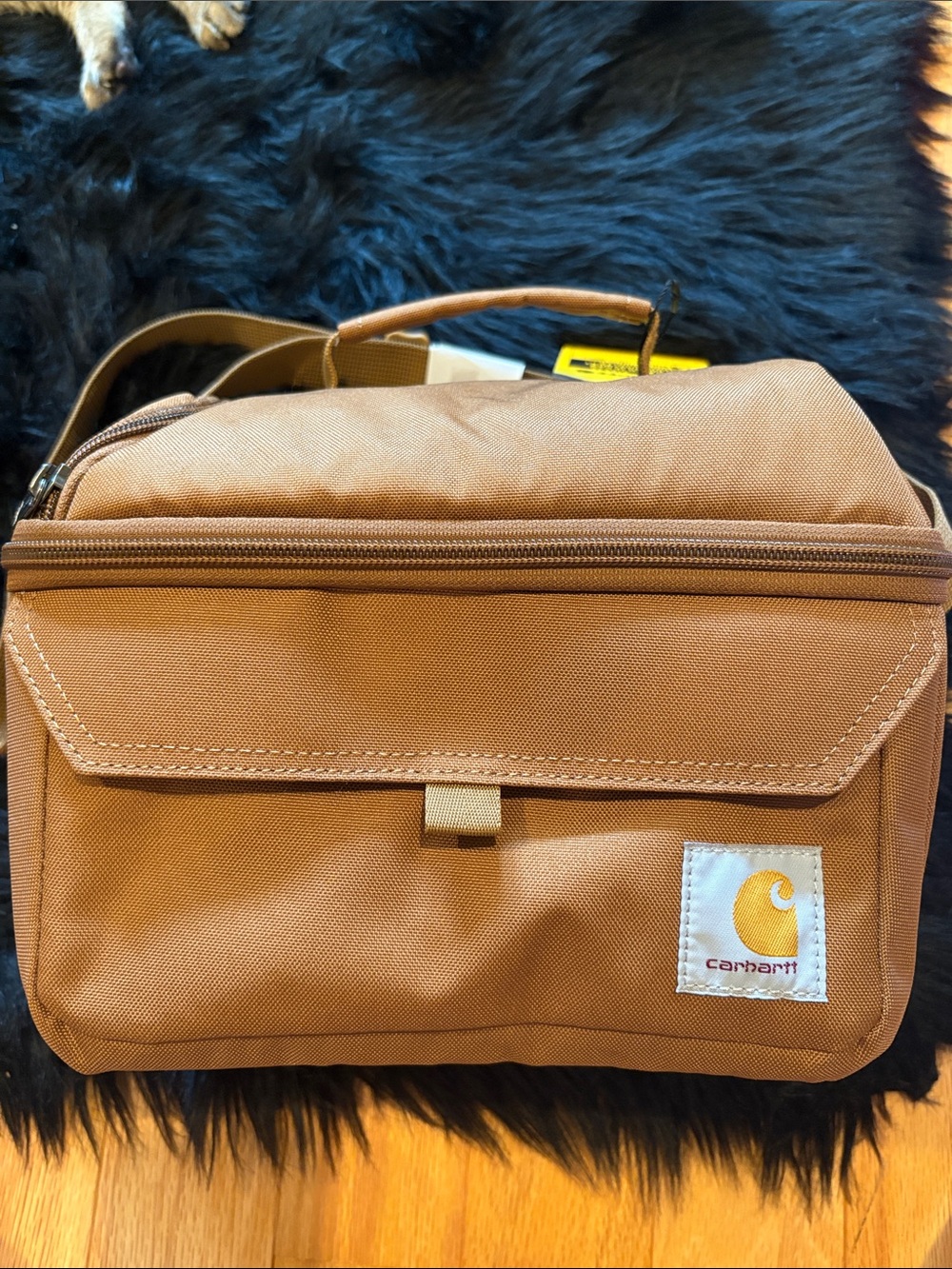 Carhartt Brown Insulated 12 Can Two Compartment Lunch Cooler